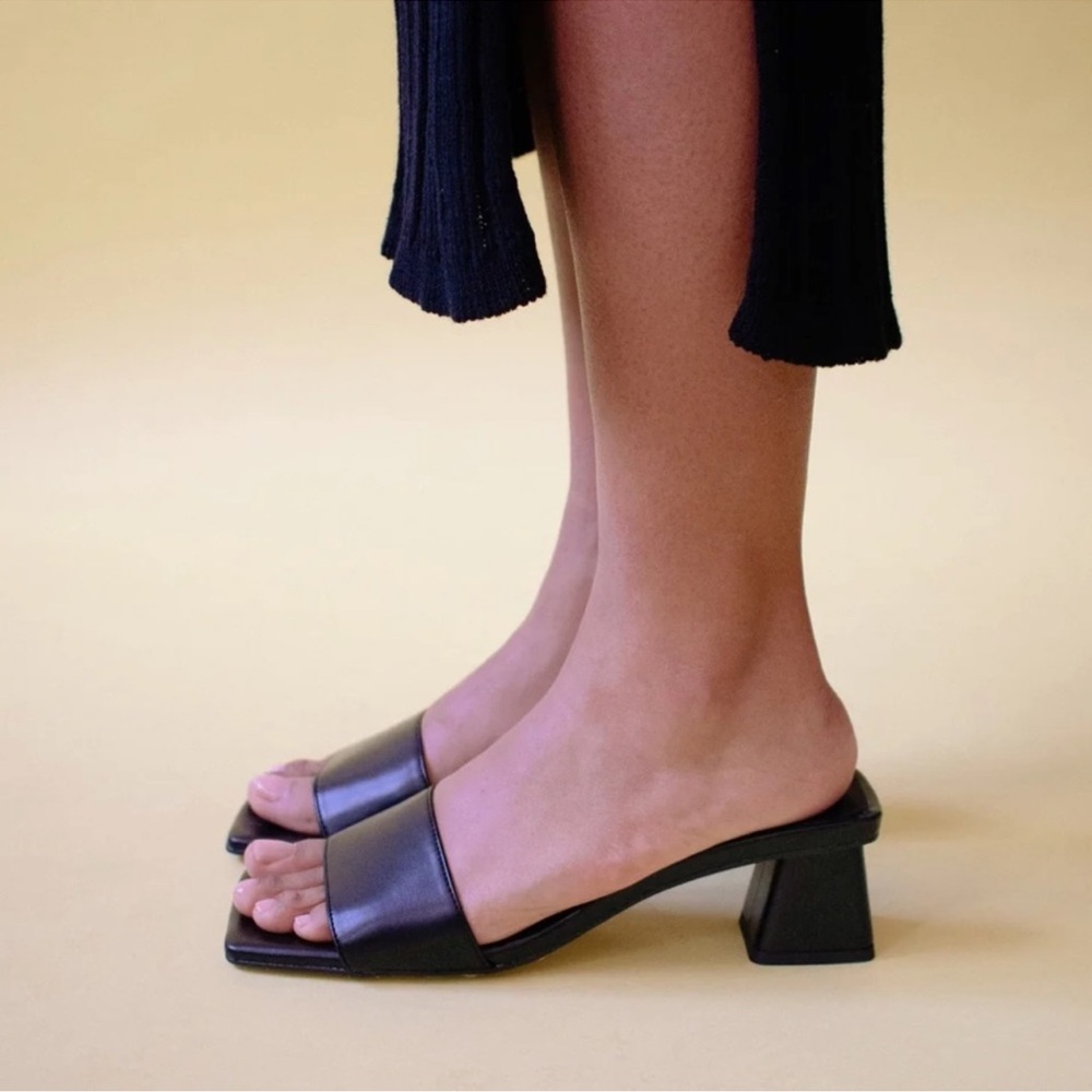 Alohas Squared - Black Vegan Leather Sandals - 41, 10